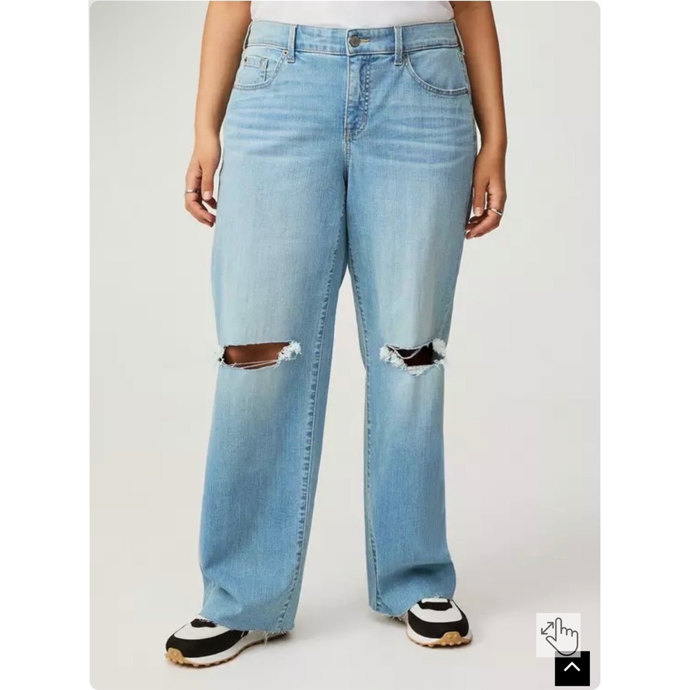 Torrid Perfect Wide Leg Jeans Womens 20 Tall Light Distressed Vintage Stretch